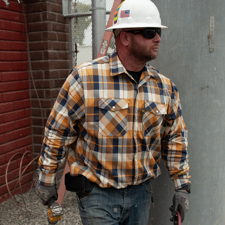 Tailgate Navy Rust FR Stretch Plaid Shirt