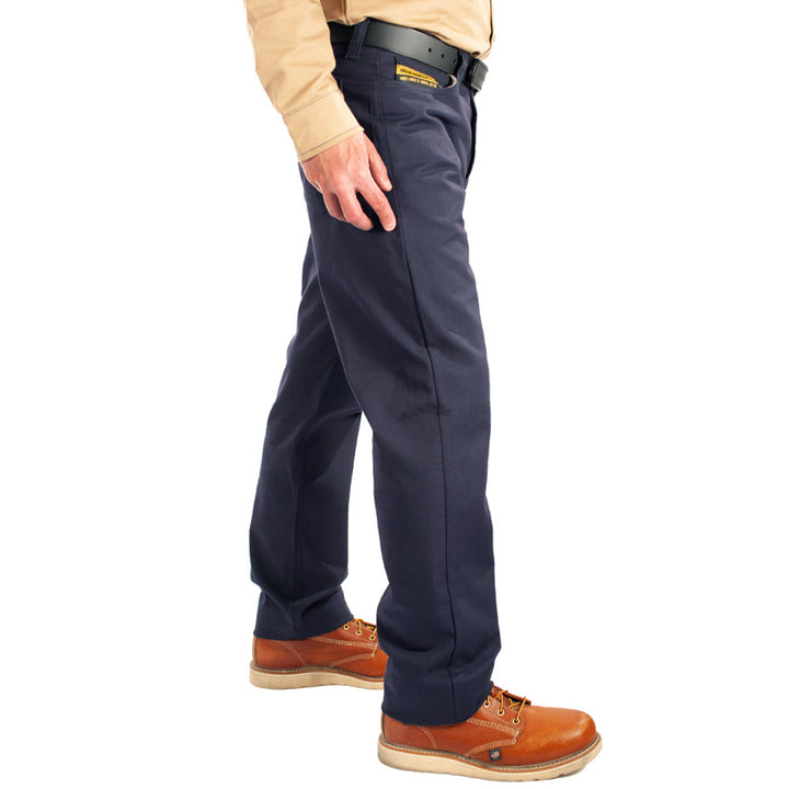 side of straight leg flame resistant pants