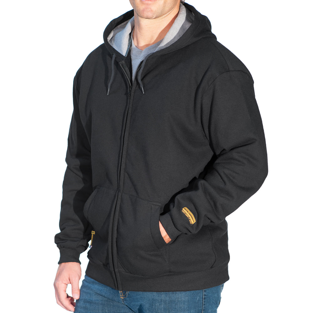 Black Flame Resistant Zip Up Hooded Sweatshirt | FR Hoodies – Benchmark FR