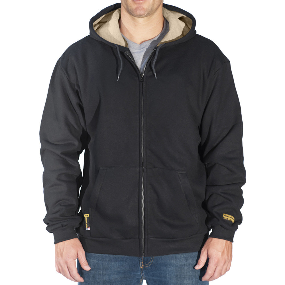 Zip-Up Black FR Hooded Sweatshirt