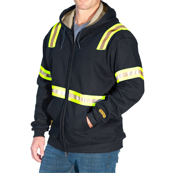 enhanced visibility zip up flame resistant hoodie