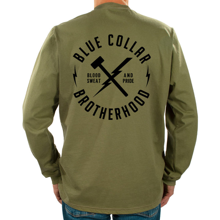 Army Green FR blue collar brotherhood shirt