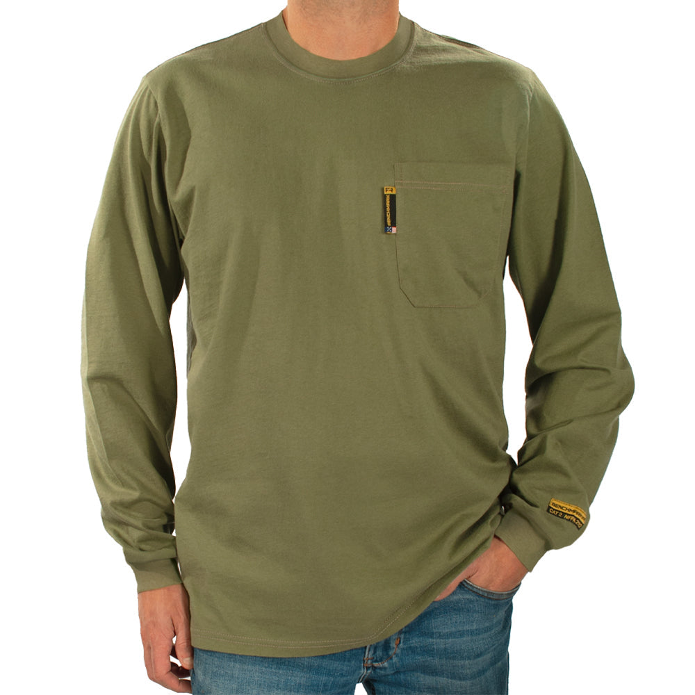 flame resistant Army Green shirt front