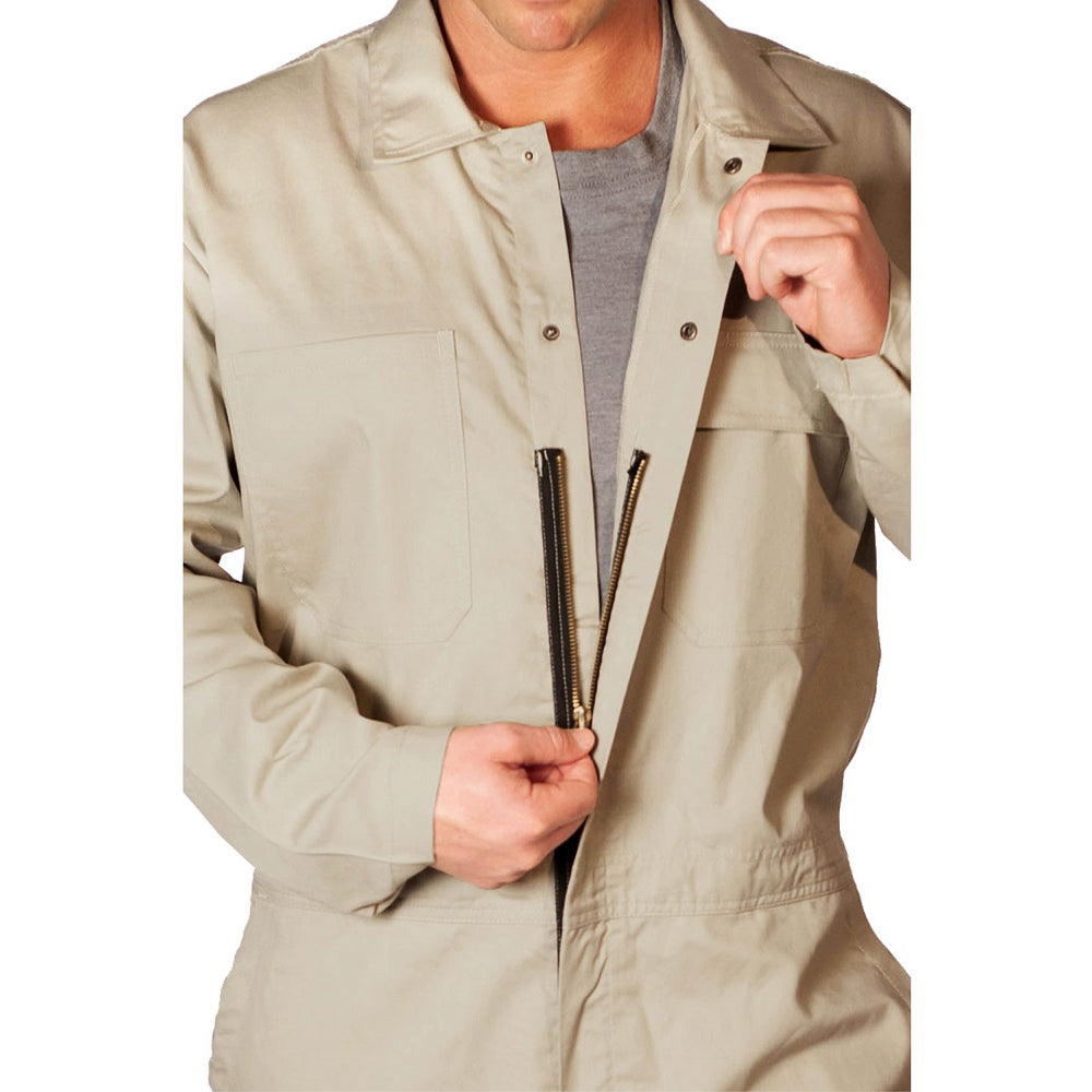 Flame Resistant Featherweight Beige Coveralls
