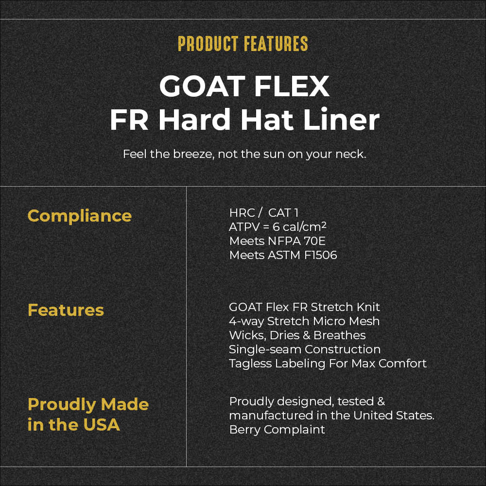 GOAT FLEX FR Hard Hat Liner