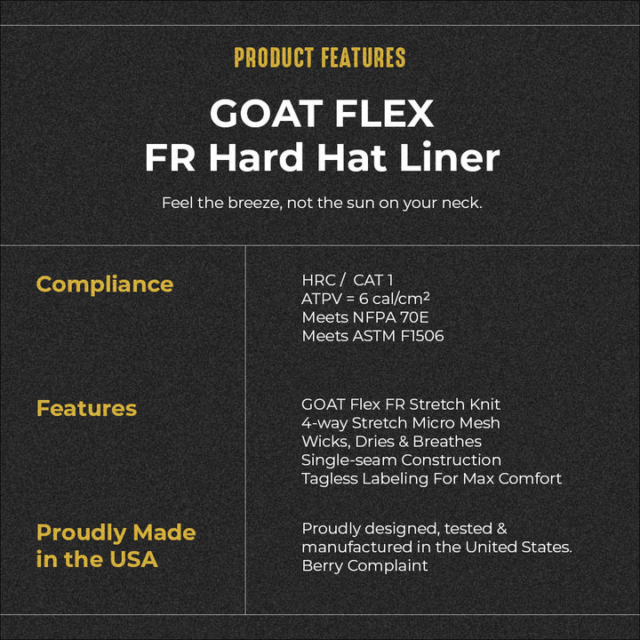 GOAT FLEX FR Hard Hat Liner