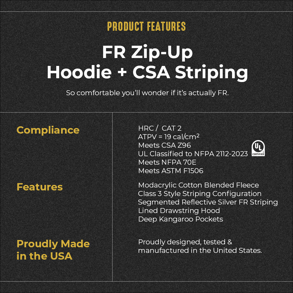 FR Orange Zip-Up Hoodie with CSA Striping