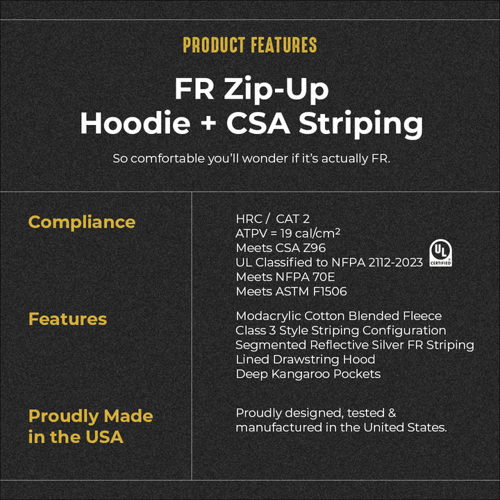 FR Orange Zip-Up Hoodie with CSA Striping