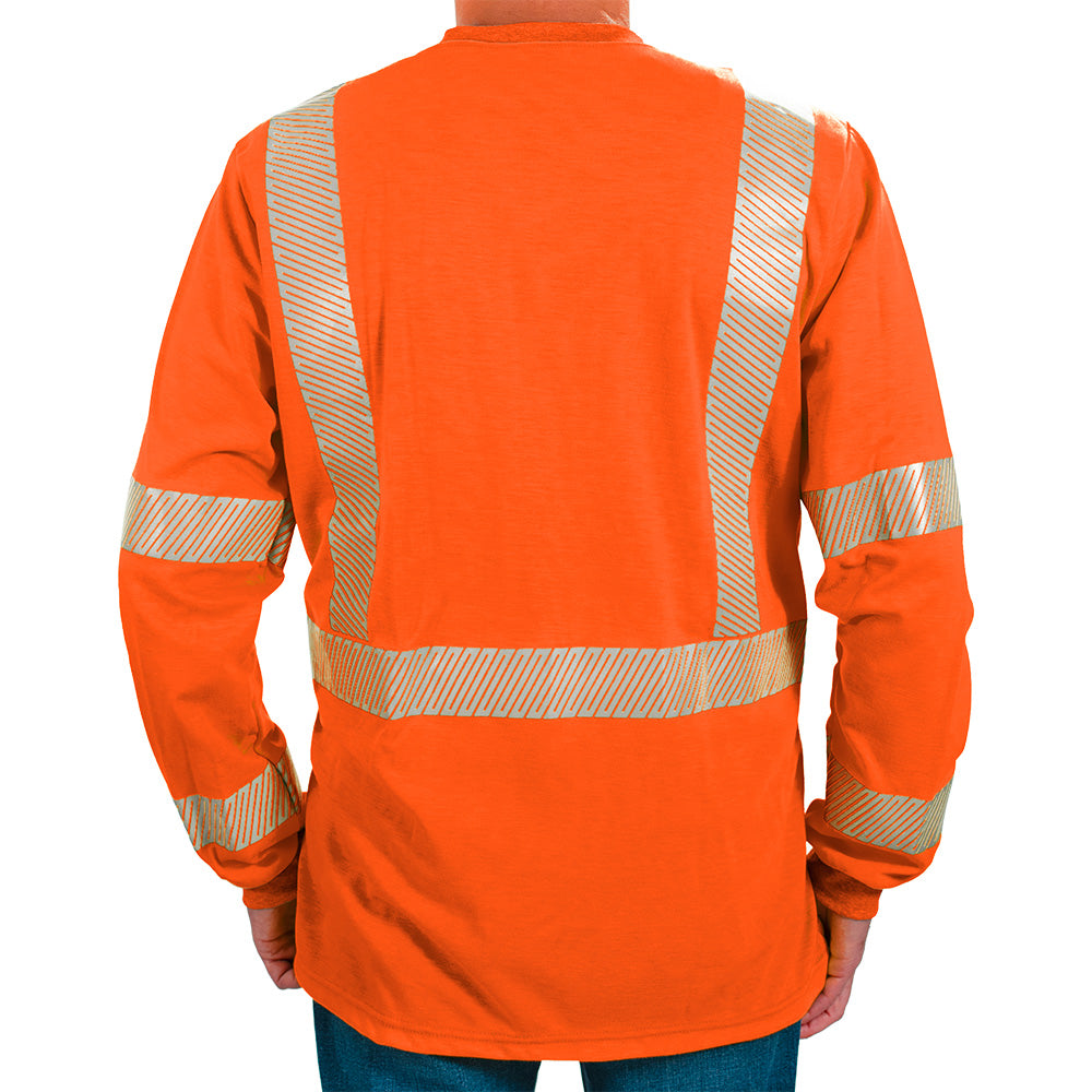 Polartec Hi Visibility Flame Resistant Shirt with Segmented Striping