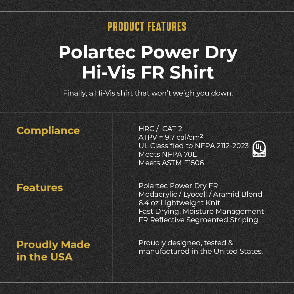 Polartec Orange Hi Visibility Flame Resistant Shirt with Segmented Striping