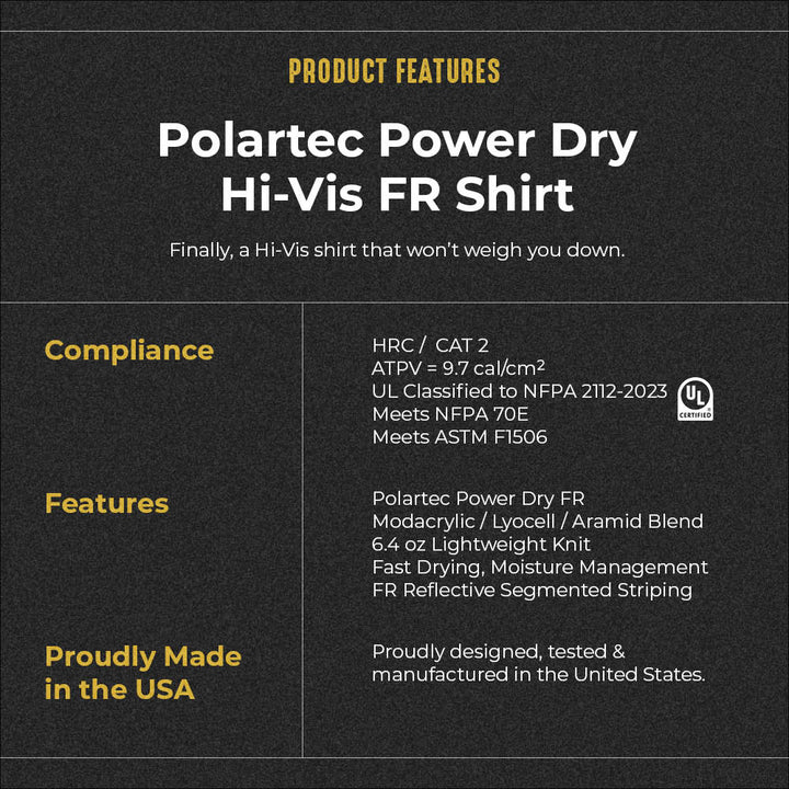 Polartec Orange Hi Visibility Flame Resistant Shirt with Segmented Striping