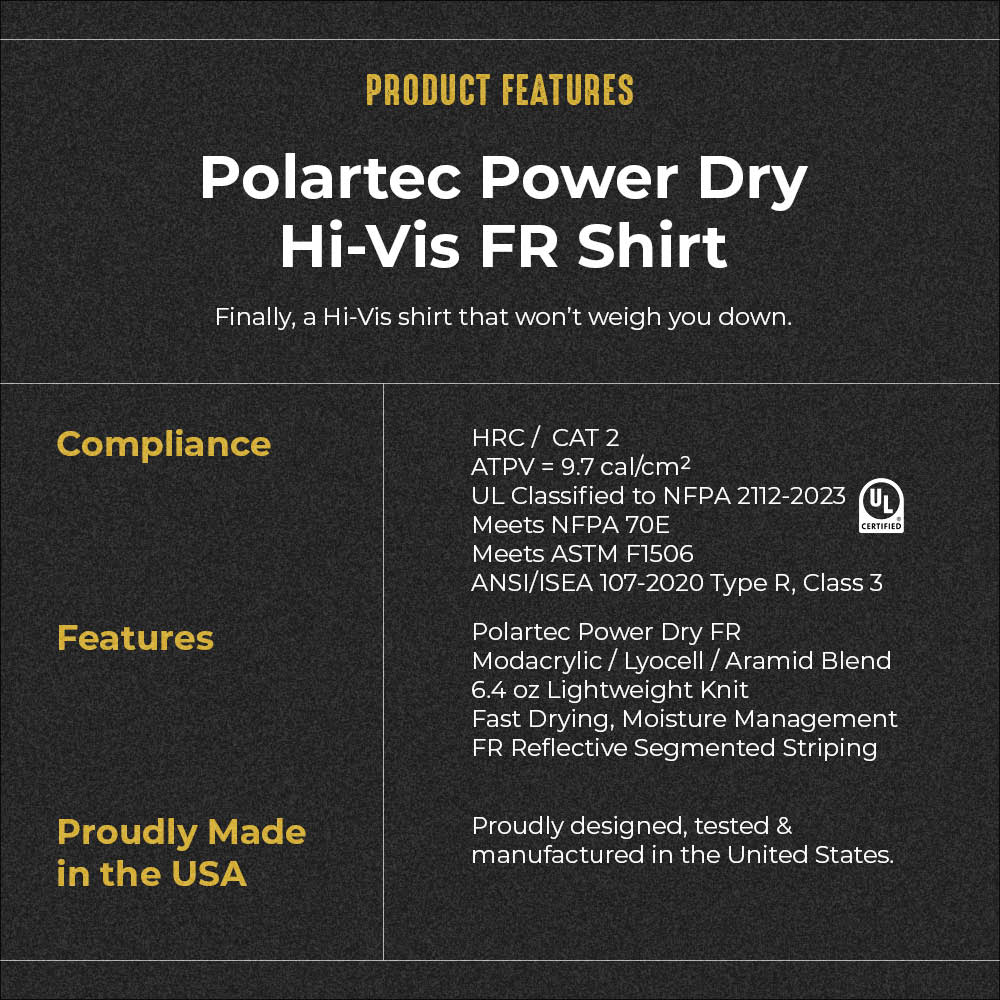 Polartec Hi Visibility Flame Resistant Shirt with Segmented Striping