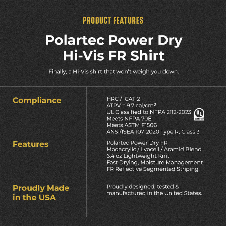 Polartec Hi Visibility Flame Resistant Shirt with Segmented Striping