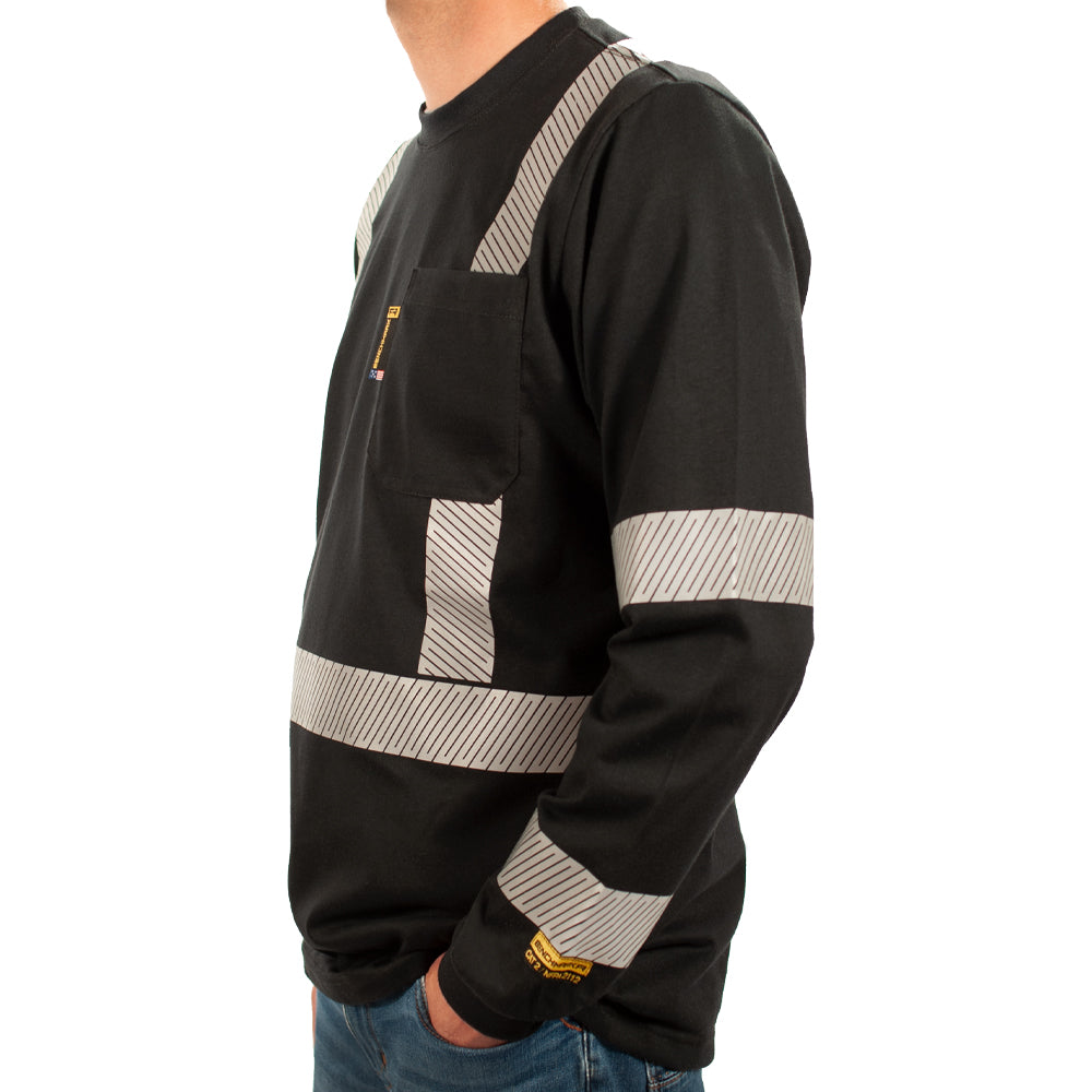 Enhanced Visibility FR Shirt with Silver Striping - X Pattern Back Striping