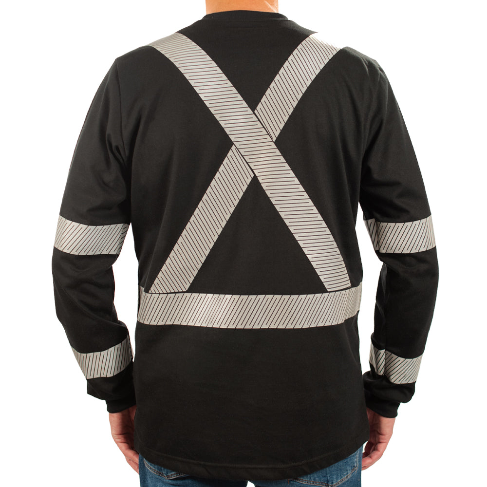 Enhanced Visibility FR Shirt with Silver Striping - X Pattern Back Striping