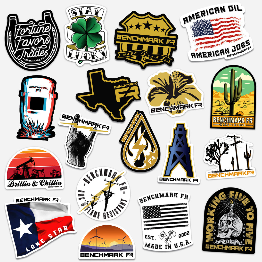 Benchmark Stickers FR Sticker Pack | Benchmark FR | Electrical, Welding, Oil and Gas, Wind ...