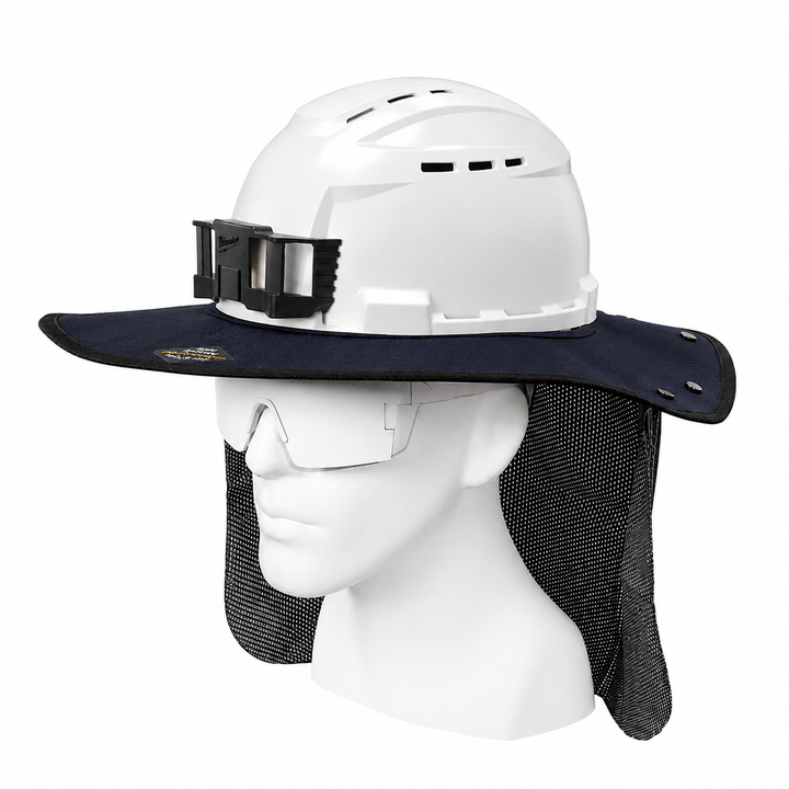 FR Sol Survivor Hard Hat Sunshade - Milwaukee Bolt Full Brim Type II