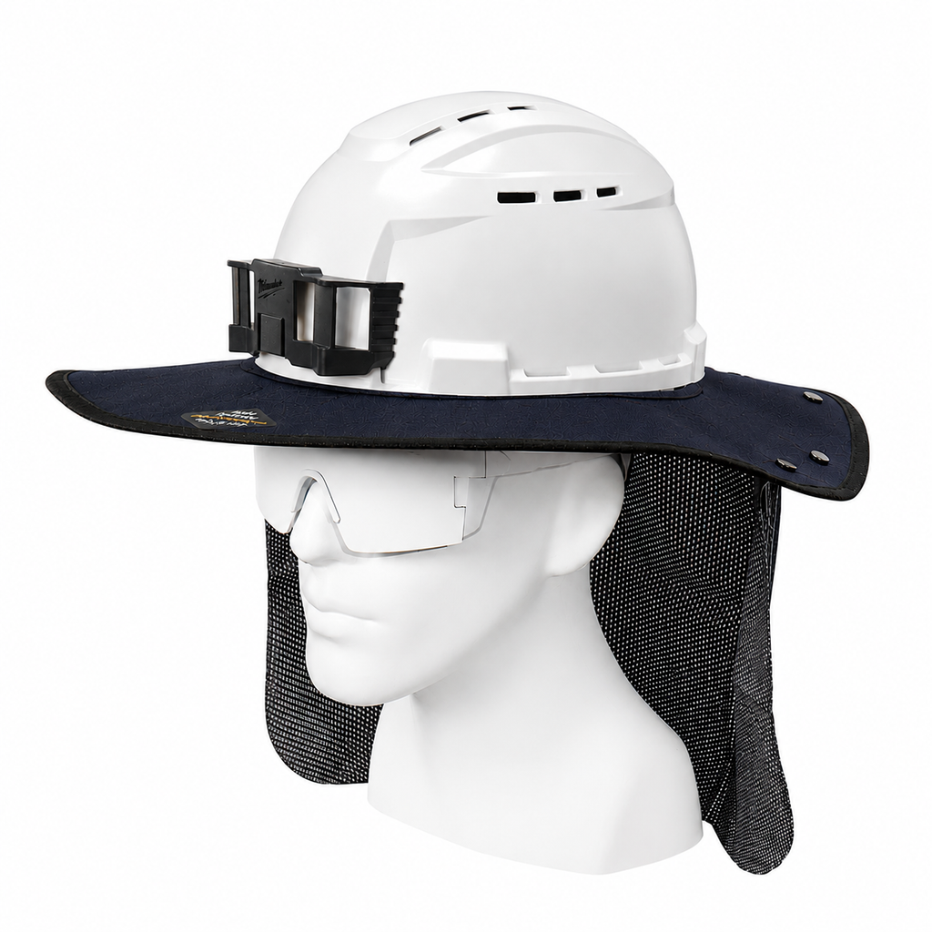 FR Sol Survivor Hard Hat Sunshade - Milwaukee Bolt Full Brim Type