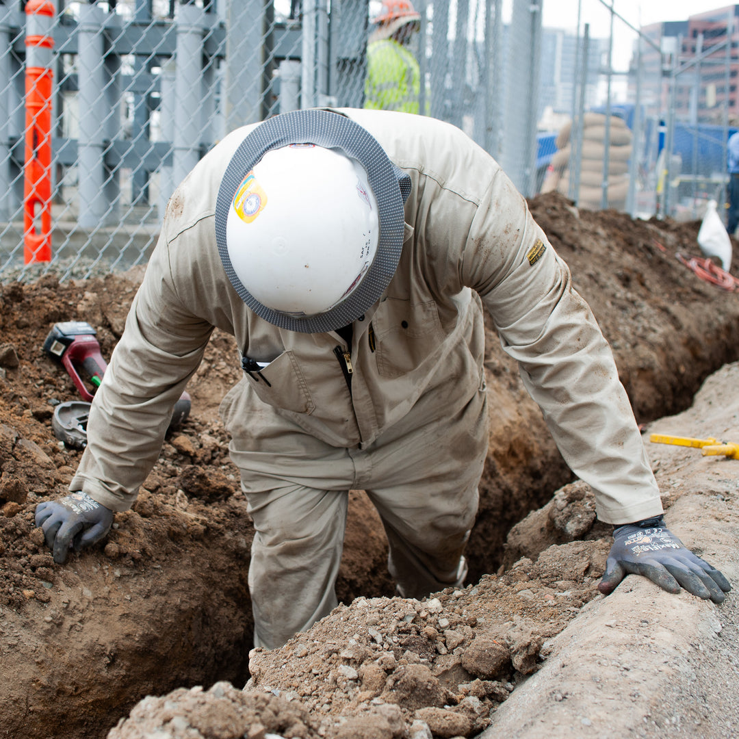 Flame Resistant Featherweight Beige Coveralls