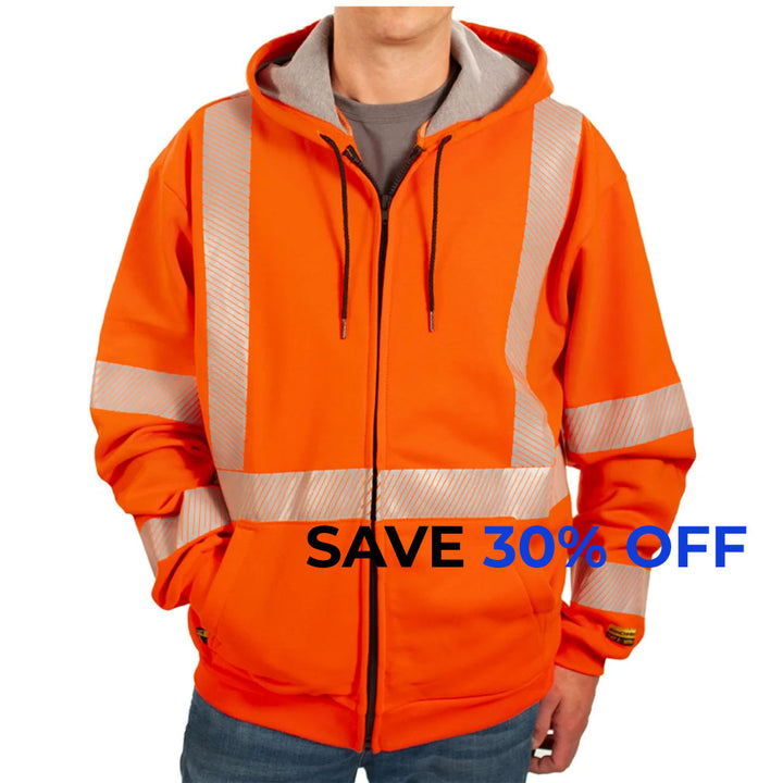 FR Orange Zip-Up Hoodie with CSA Striping