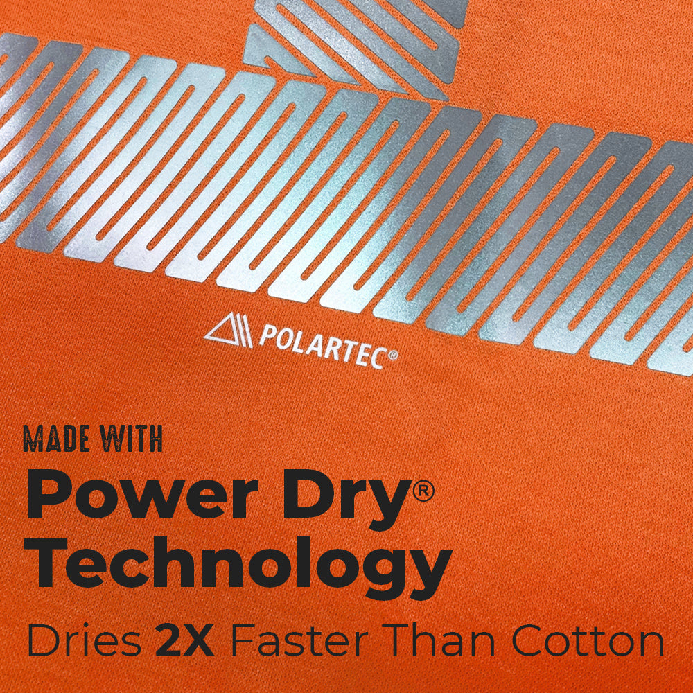 Polartec Orange Hi Visibility Flame Resistant Shirt with Segmented Striping