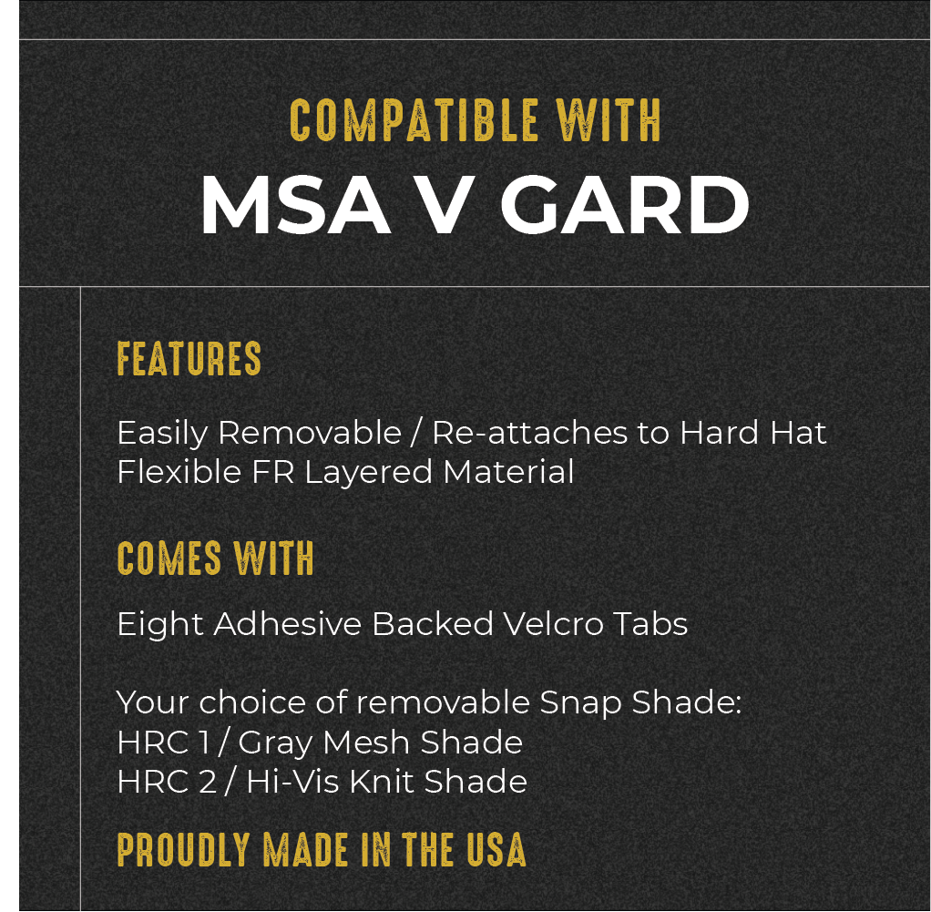 FR Sol Survivor Hard Hat Sunshade - MSA V Gard