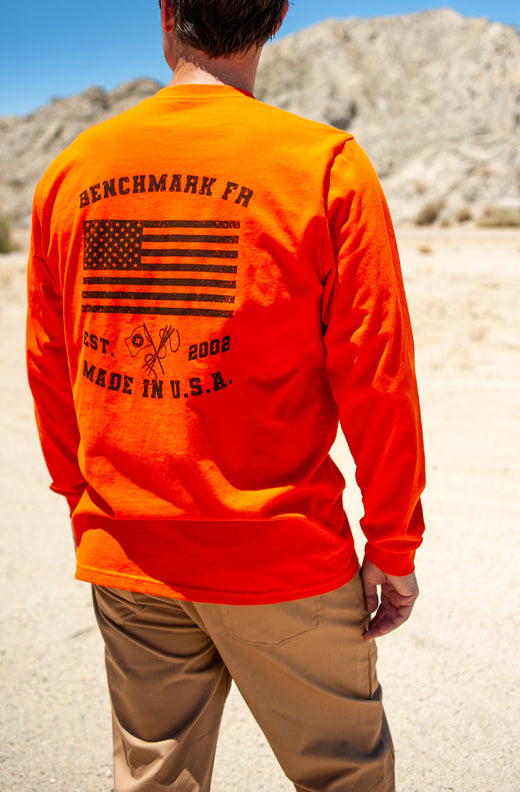 Orange Flagship USA shirt is the desert