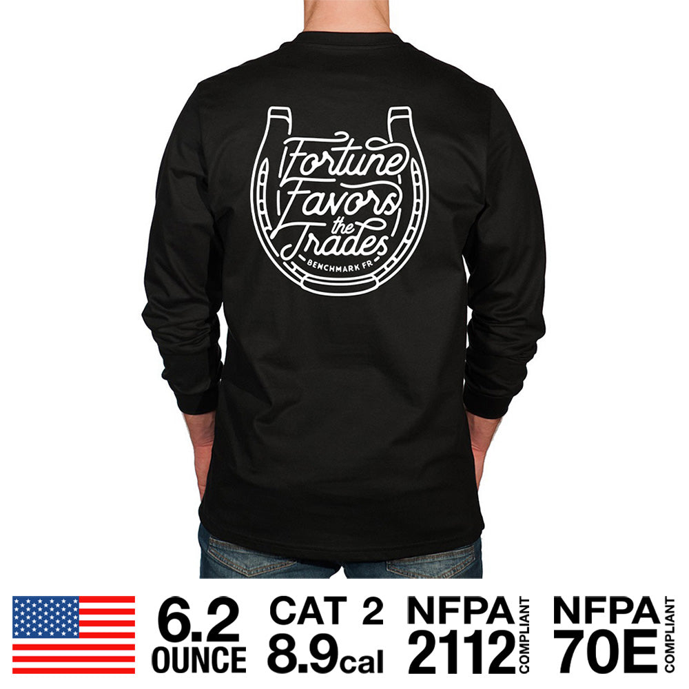 fortune favors the trades long sleeve flame resistant shirt