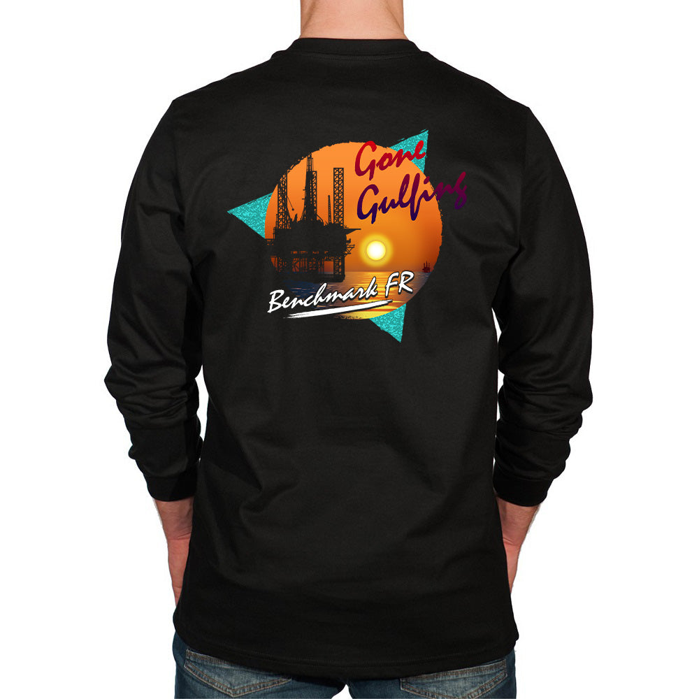 gone gulfing offshore platform black shirt