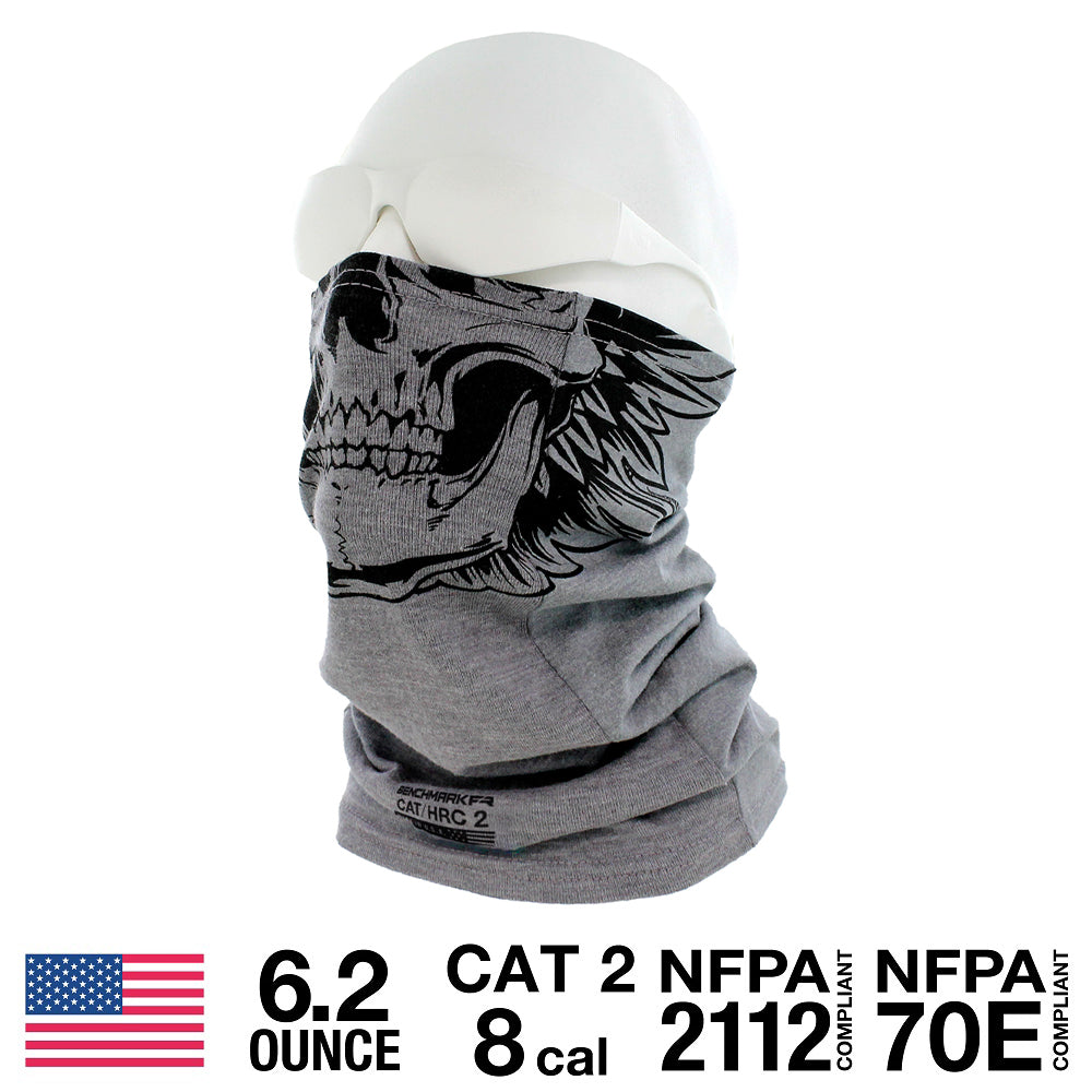 CAT 2 FR Skully Gray Neck Gaiter