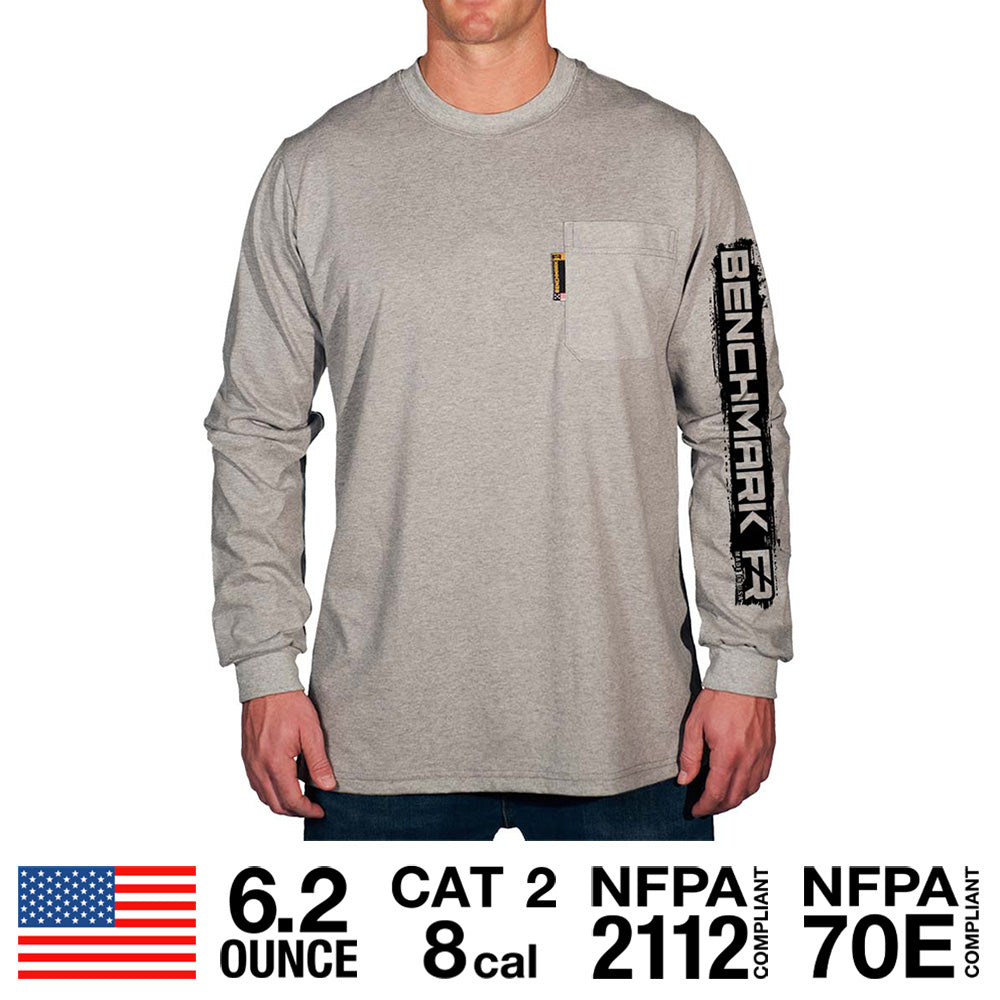 Road Stripe Sleeve Logo Graphic Flame Resistant Long Sleeve Shirt