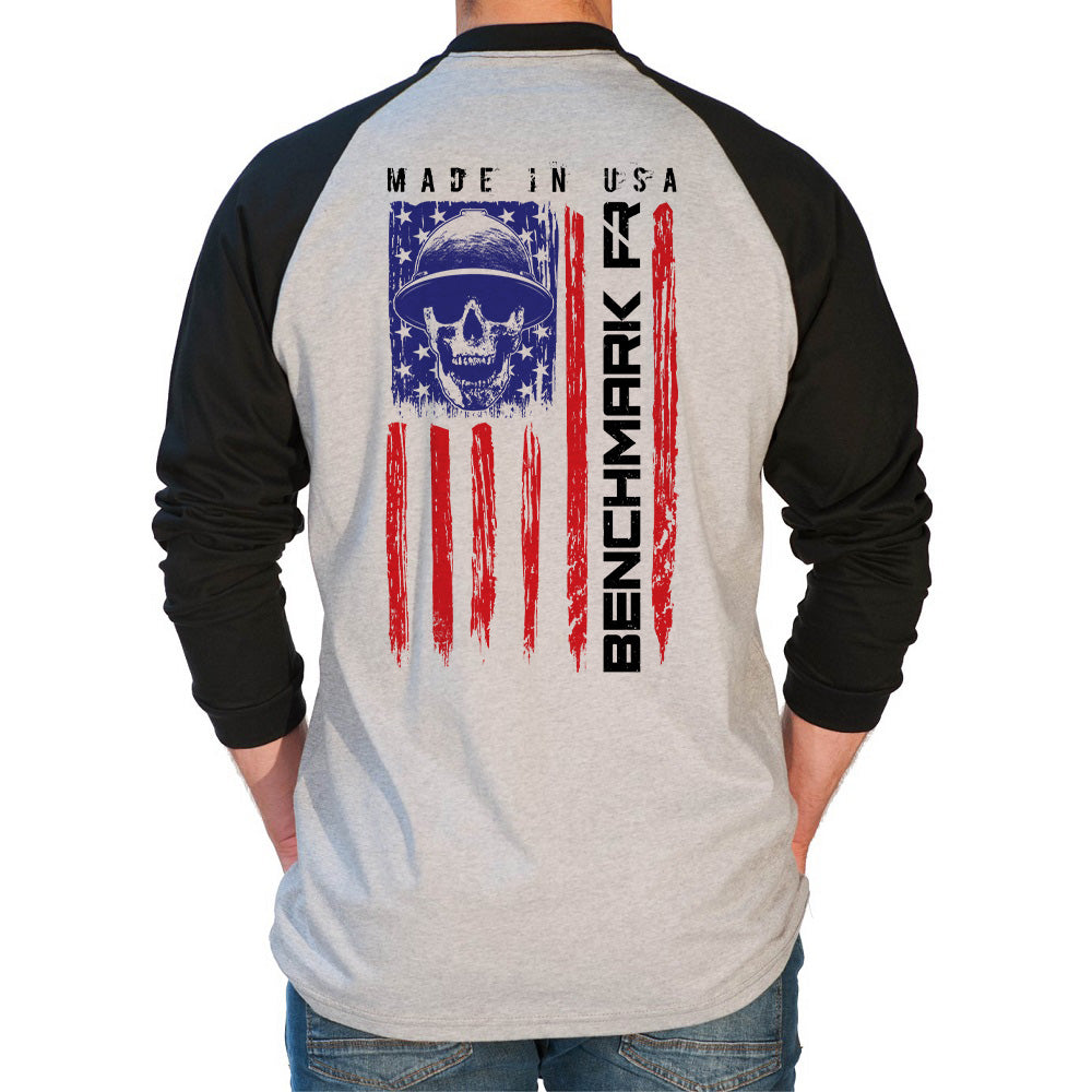 "American Skull" Flame Resistant Baseball T-Shirt