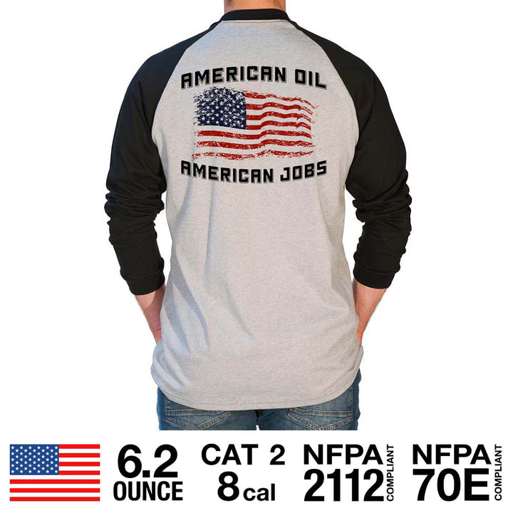 American Oil Graphic Flame Resistant Baseball T-Shirt