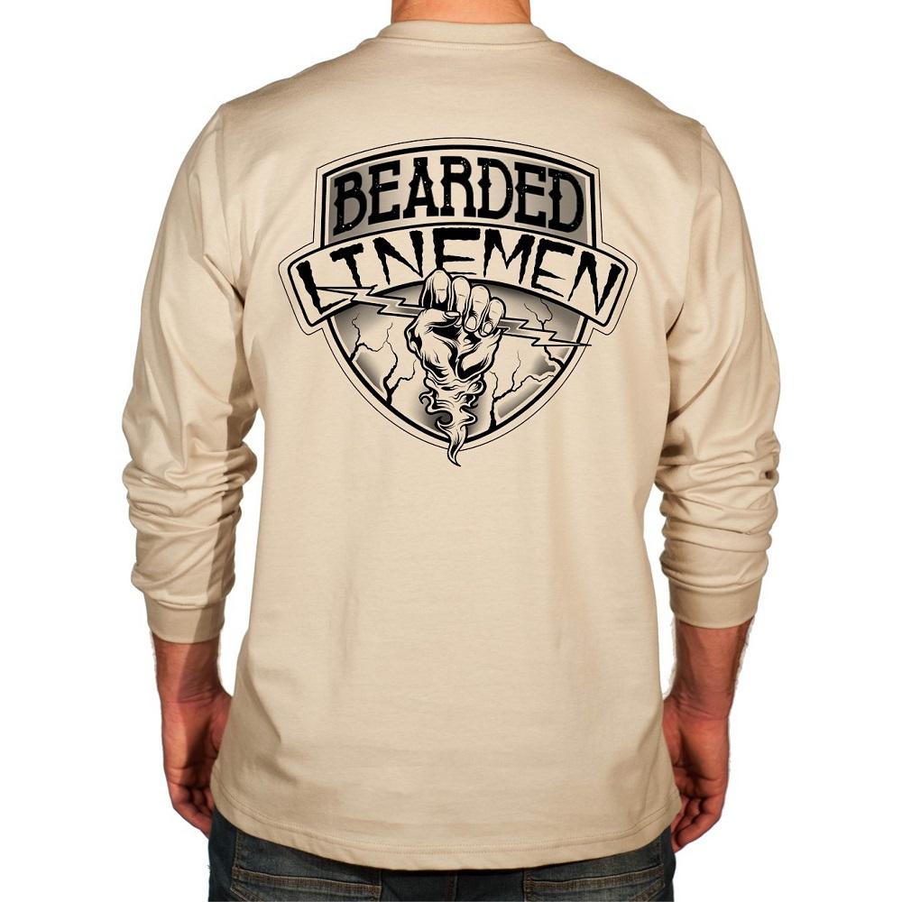 Bearded Lineman Crest Graphic Flame Resistant Long Sleeve ShirtBearded Lineman Crest Graphic Flame Resistant Long Sleeve Shirt