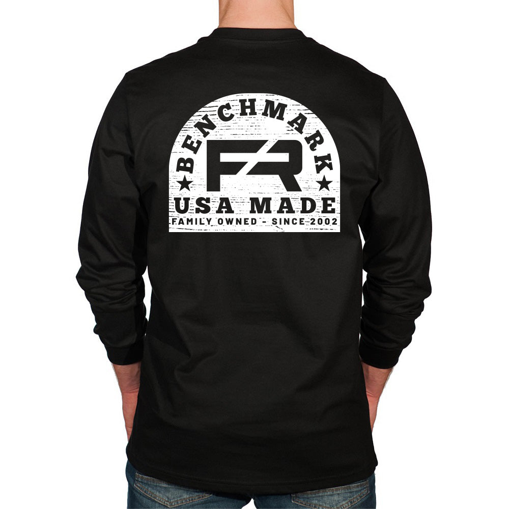 Wood Stamp Graphic Flame Resistant Long Sleeve Shirt