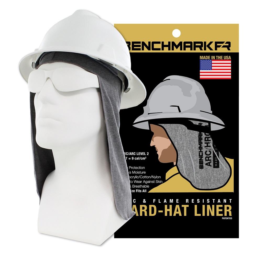 Benchmark FR Flame Resistant FR Hard Hat Liner, Sun Shade, One Size Light Gray