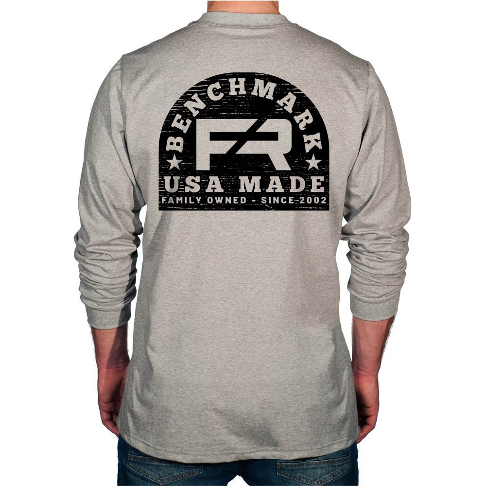 Wood Stamp Graphic Flame Resistant Long Sleeve Shirt